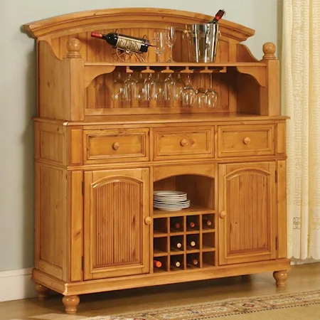 Server Buffet with Hutch and Wine Rack